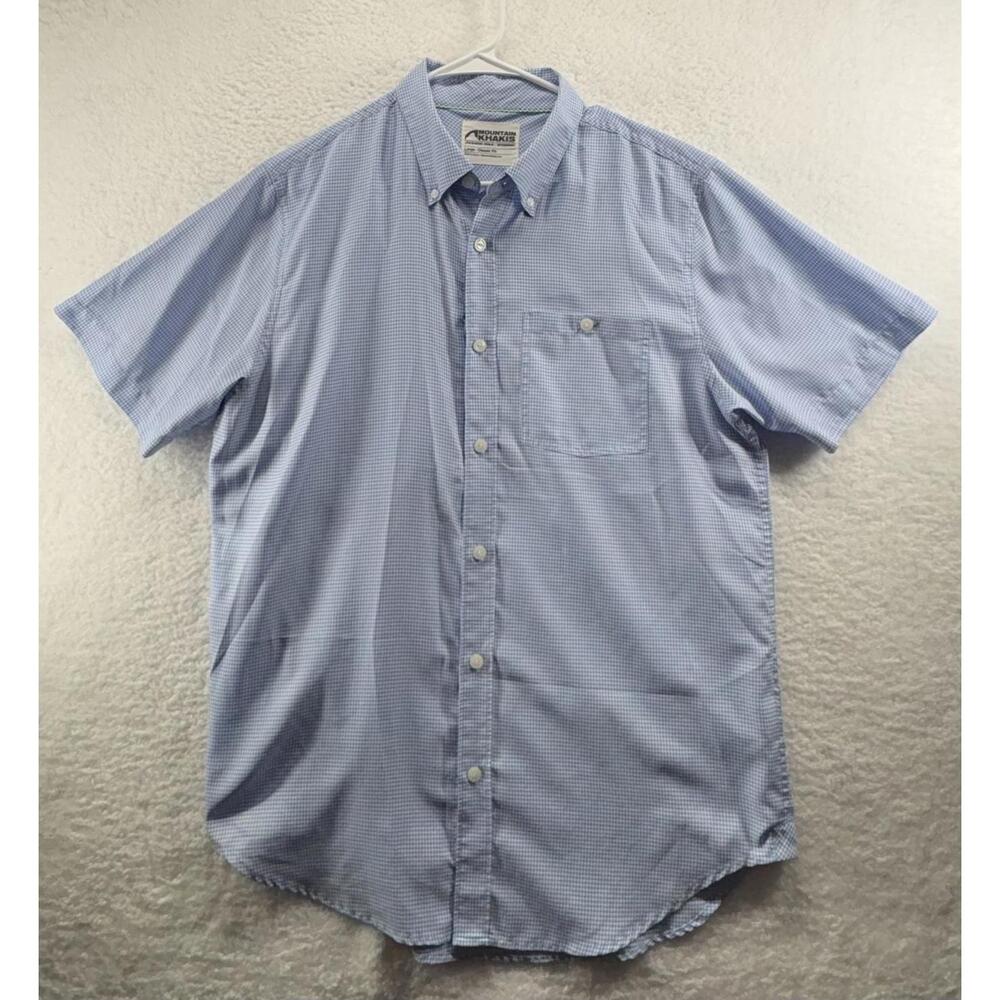 Mountain Khakis Mens Large Blue Plaid Lightweight UPF Short Sleeve Button Up - Picture 2 of 7